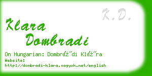 klara dombradi business card